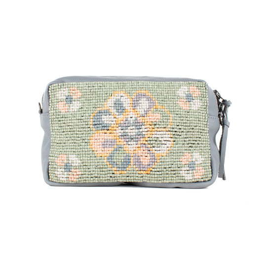 H&S WANDER CROSSBODY SET - OOAK BEADED PANEL - PLATINUM - NO. 17119