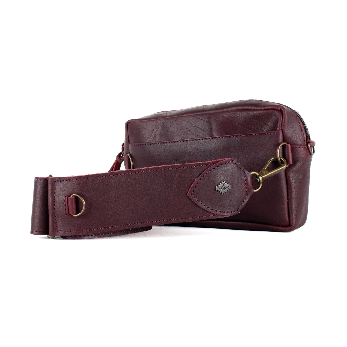 H&S WANDER CROSSBODY SET - OOAK BEADED PANEL - VINO TINTO - NO. 17120