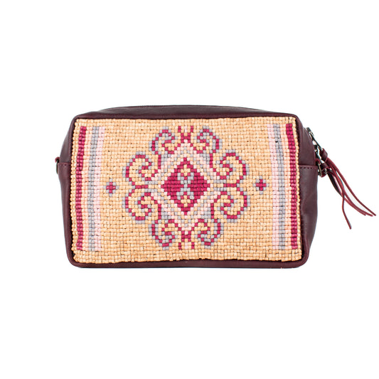 H&S WANDER CROSSBODY SET - OOAK BEADED PANEL - VINO TINTO - NO. 17120