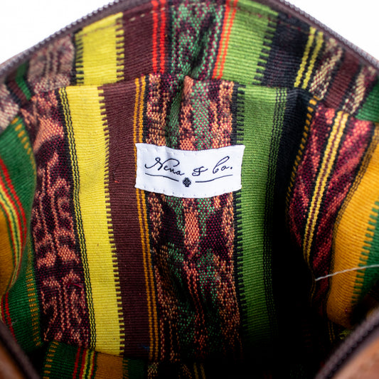 H&S WANDER CROSSBODY SET - OOAK BEADED PANEL - CAFE - NO. 17127