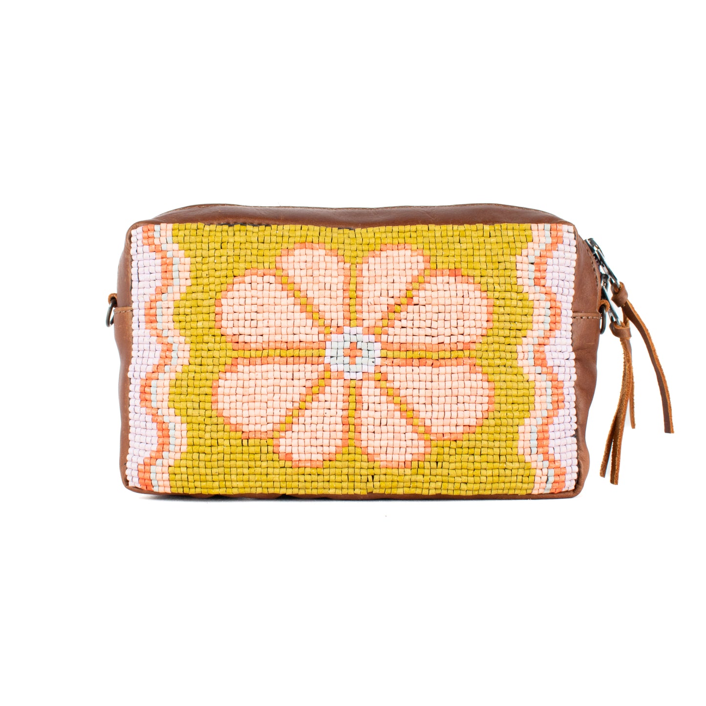 H&S WANDER CROSSBODY SET - OOAK BEADED PANEL - CAFE - NO. 17127