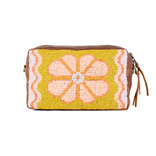 H&S WANDER CROSSBODY SET - OOAK BEADED PANEL - CAFE - NO. 17127