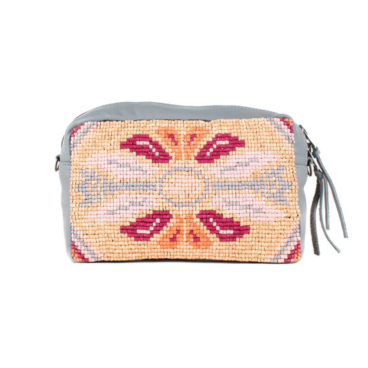 H&S WANDER CROSSBODY SET - OOAK BEADED PANEL - PLATINUM - NO. 17129