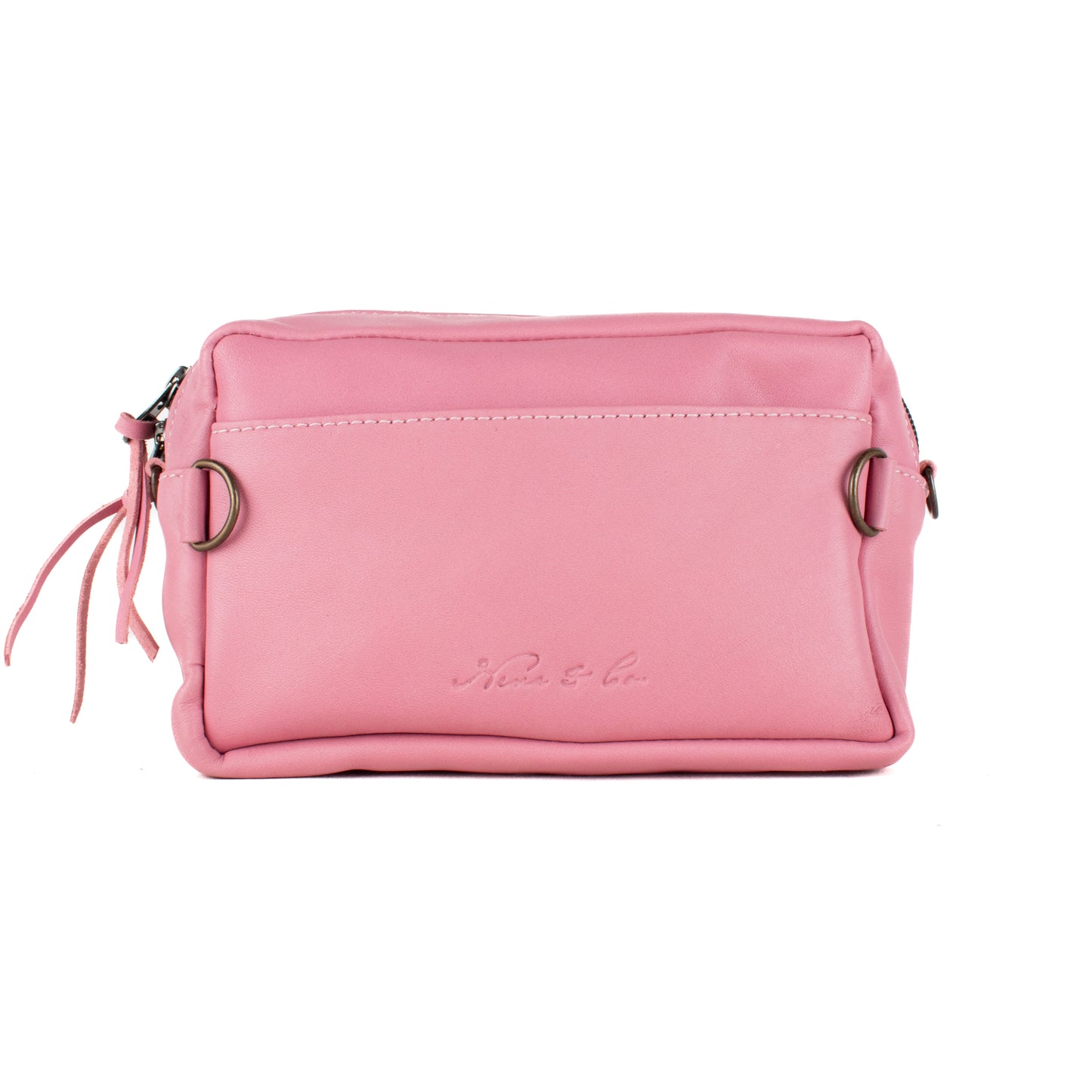 H&S WANDER CROSSBODY SET - OOAK BEADED PANEL - FLAMINGO - NO. 17131