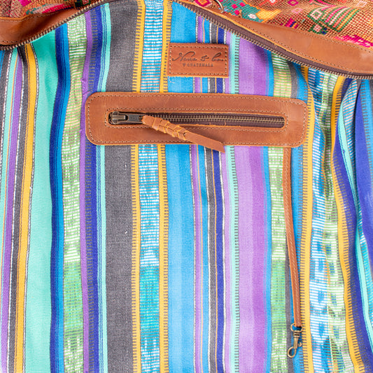 BEATRIZ CDB + DIAMANTE STRAP - OOAK HUIPIL - CAFE - NO. 17153