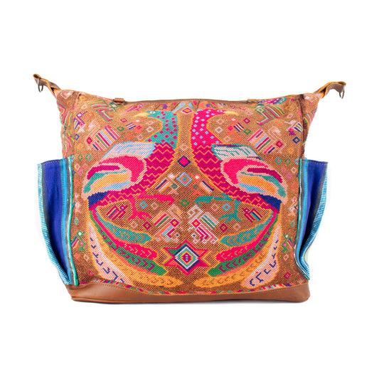 BEATRIZ CDB + DIAMANTE STRAP - OOAK HUIPIL - CAFE - NO. 17153