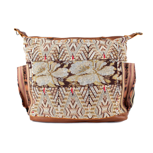 BEATRIZ CDB + DIAMANTE STRAP - OOAK HUIPIL - CAFE - NO. 17159