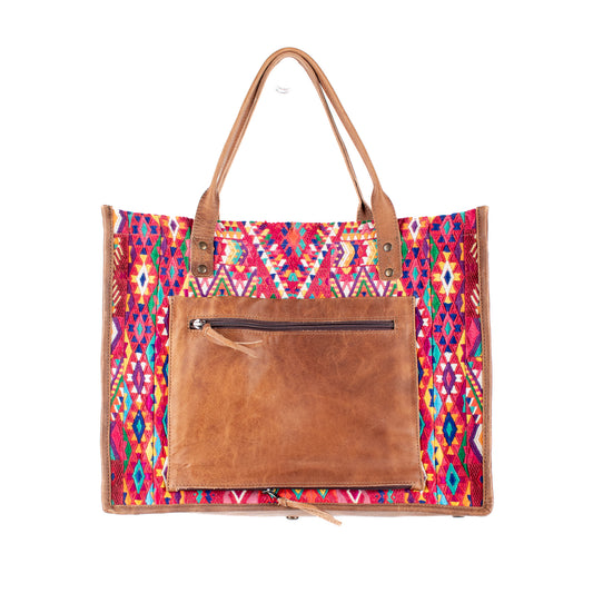 PERFECT TRAVEL TOTE - OOAK HUIPIL - FAWN - NO. 17189