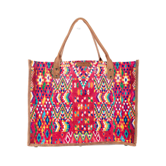 PERFECT TRAVEL TOTE - OOAK HUIPIL - FAWN - NO. 17189