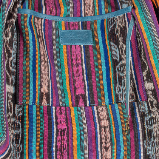 PENELOPE BAG - OOAK HUIPIL - CERULEAN - NO. 17273 **SHIP WINDOW**