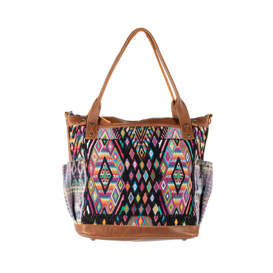 THE MEDIUM PERFECT BAG - OOAK HUIPIL - CAFE - NO. 17438