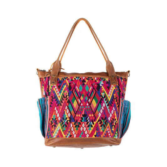 THE MEDIUM PERFECT BAG - OOAK HUIPIL - CAFE - NO. 17439