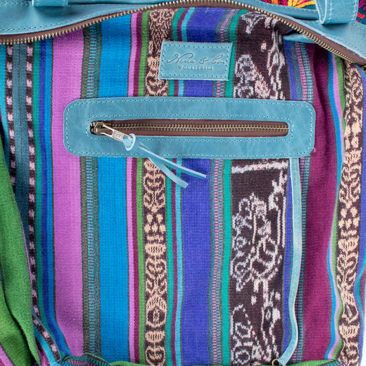 THE MEDIUM PERFECT BAG - OOAK HUIPIL - CERULEAN - NO. 17565