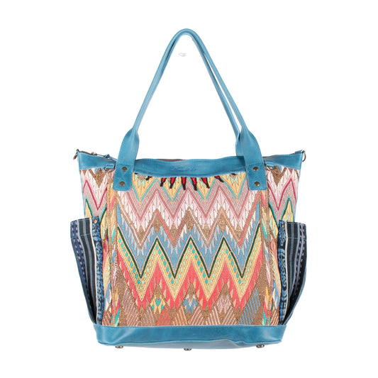 THE PERFECT BAG - OOAK HUIPIL - CERULEAN - NO. 17573