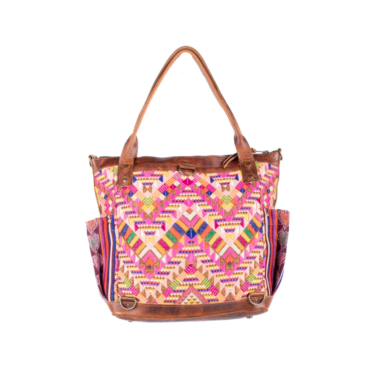 THE MEDIUM PERFECT BAG - OOAK HUIPIL - HONEY - NO. 17683 **SHIP WINDOW**