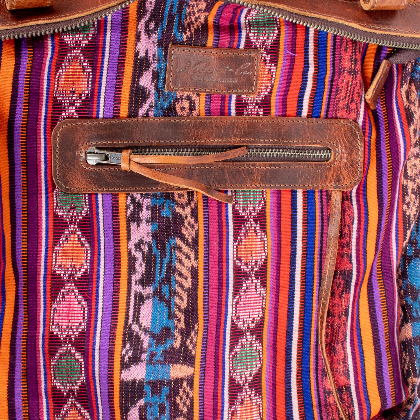 THE MEDIUM PERFECT BAG - OOAK HUIPIL - HONEY - NO. 17683 **SHIP WINDOW**
