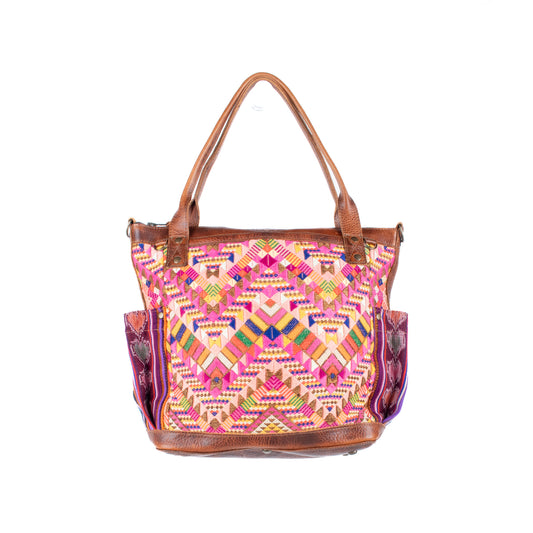 THE MEDIUM PERFECT BAG - OOAK HUIPIL - HONEY - NO. 17683