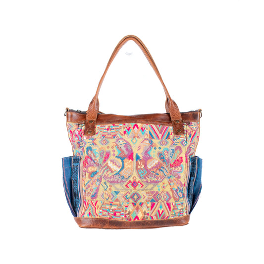 THE MEDIUM PERFECT BAG - OOAK HUIPIL - HONEY - NO. 17684