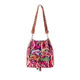 DRAWSTRING BUCKET BAG - OOAK HUIPIL - HONEY - NO. 17703
