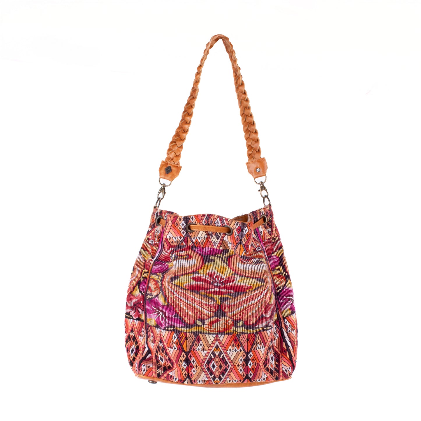 DRAWSTRING BUCKET BAG - OOAK HUIPIL - DUNA AMARILLA - NO. 17860