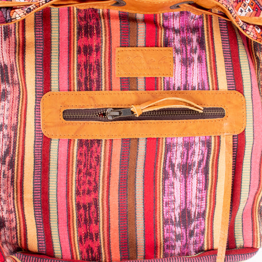 DRAWSTRING BUCKET BAG - OOAK HUIPIL - DUNA AMARILLA - NO. 17860