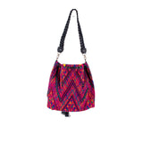DRAWSTRING BUCKET BAG - OOAK HUIPIL - BLACK - NO. 17987