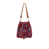 **CLOSEOUT** DRAWSTRING BUCKET BAG - OOAK HUIPIL - CAFE - NO. 17990