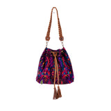 DRAWSTRING BUCKET BAG - OOAK HUIPIL - CAFE - NO. 17995