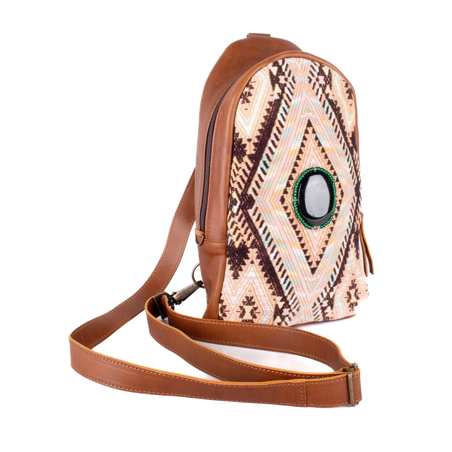 CROSSBODY SLING 2.0 - JADE - OOAK - CAFE - NO. 18006