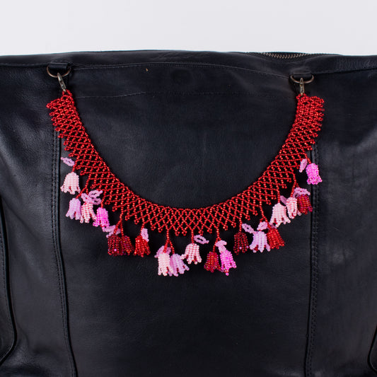 BEADED TULIPS BAG NECKLACE - NO. 18010