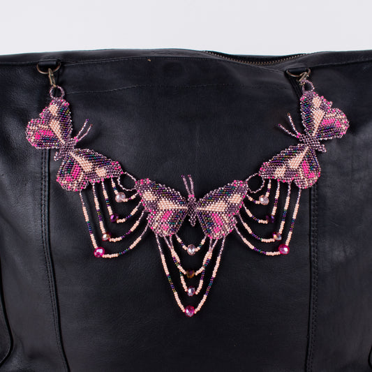 BEADED BUTTERFLY BAG NECKLACE - NO. 18012