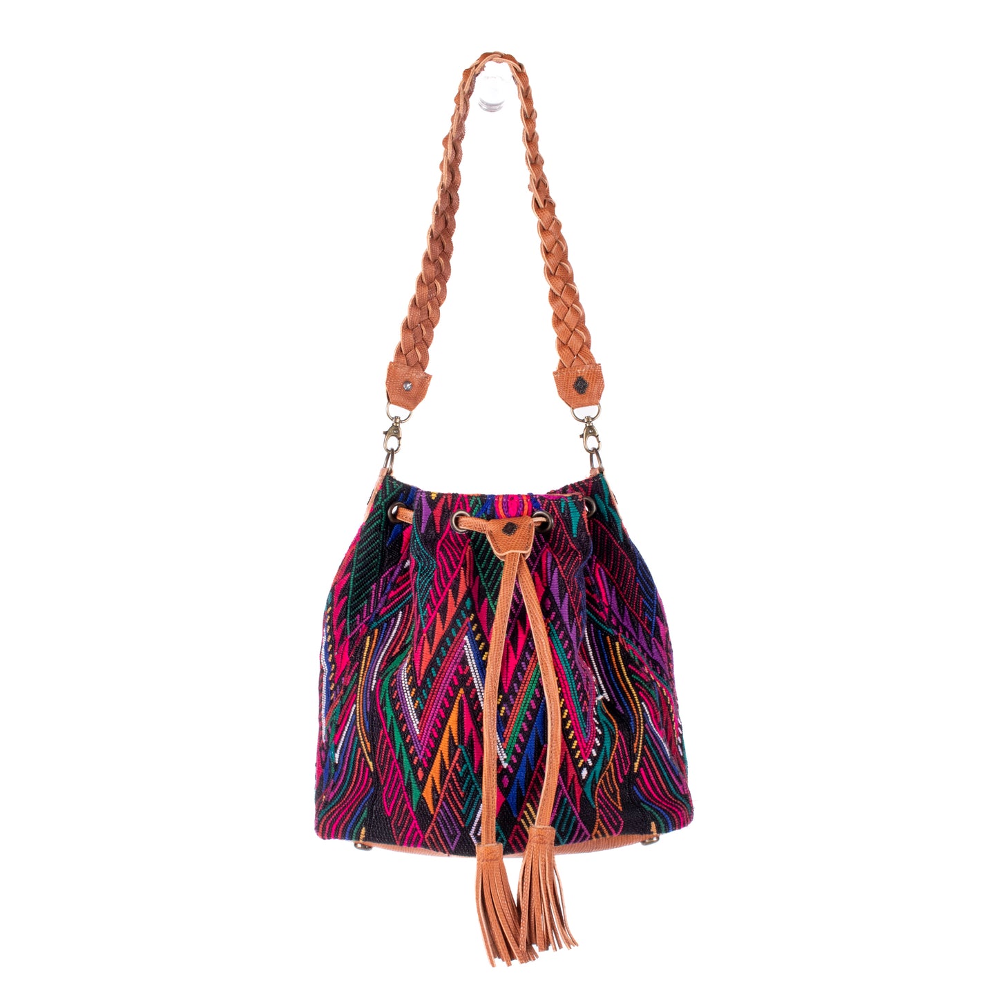 DRAWSTRING BUCKET BAG - OOAK HUIPIL - DESERT PYTHON - NO. 18027