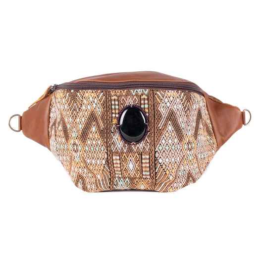 EL DON MANNY PACK WITH JADE - OOAK HUIPIL - CAFE - NO. 18241