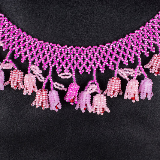 BEADED TULIPS BAG NECKLACE - NO. 18251