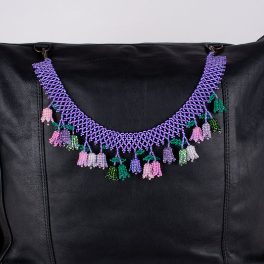 BEADED TULIPS BAG NECKLACE - NO. 18252