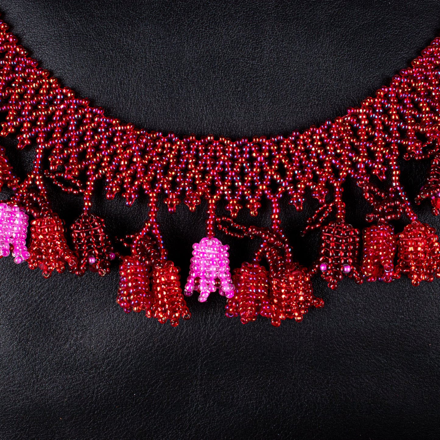 BEADED TULIPS BAG NECKLACE - NO. 18253