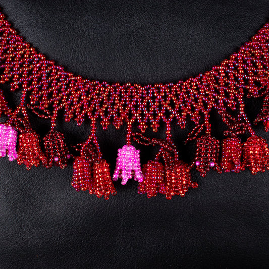 BEADED TULIPS BAG NECKLACE - NO. 18253