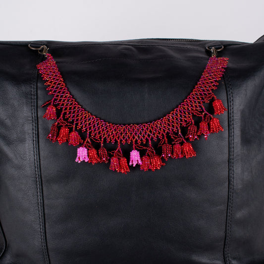 BEADED TULIPS BAG NECKLACE - NO. 18253