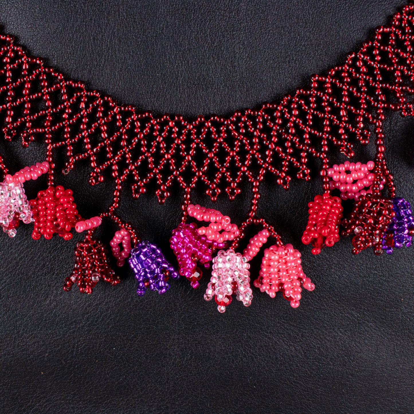 BEADED TULIPS BAG NECKLACE - NO. 18254