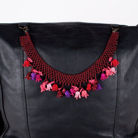 BEADED TULIPS BAG NECKLACE - NO. 18254
