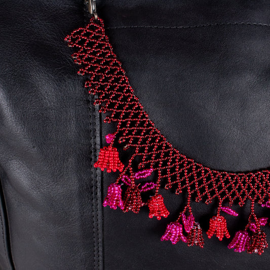 BEADED TULIPS BAG NECKLACE - NO. 18255