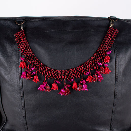 BEADED TULIPS BAG NECKLACE - NO. 18255