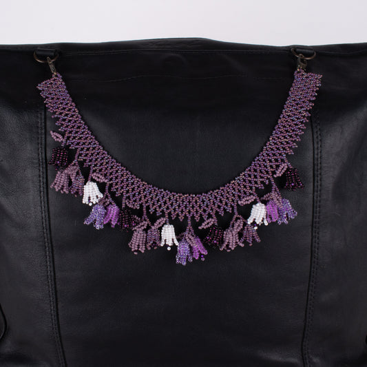 BEADED TULIPS BAG NECKLACE - NO. 18259