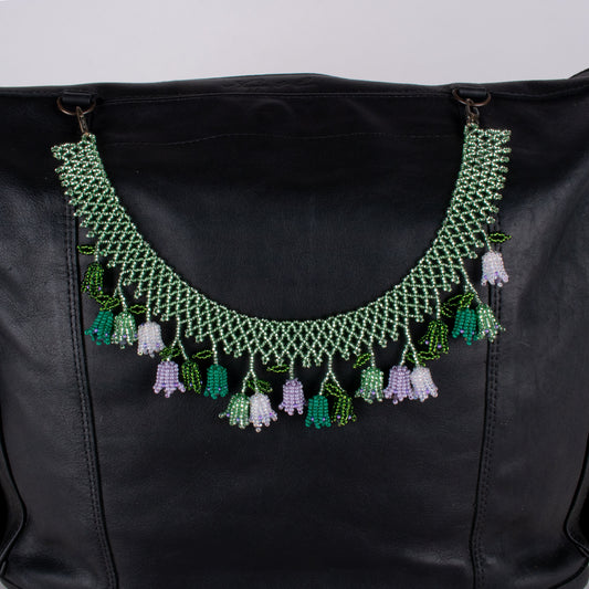 BEADED TULIPS BAG NECKLACE - NO. 18260