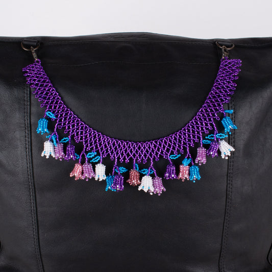 BEADED TULIPS BAG NECKLACE - NO. 18262