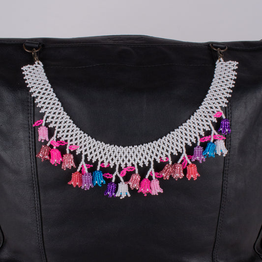 BEADED TULIPS BAG NECKLACE - NO. 18264