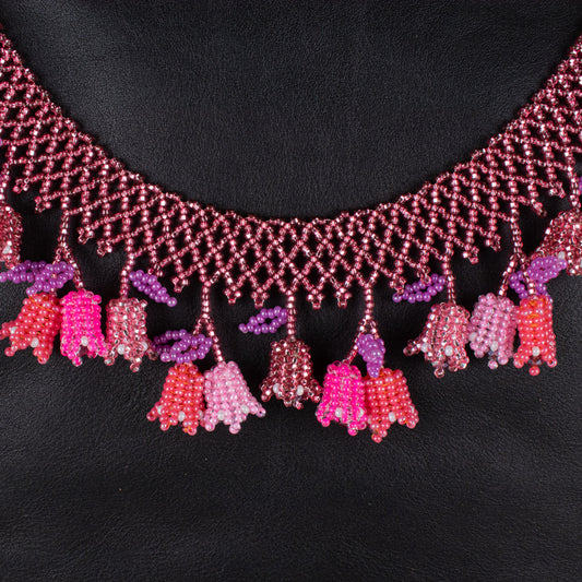 BEADED TULIPS BAG NECKLACE - NO. 18265