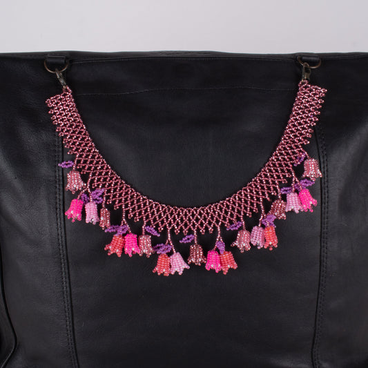BEADED TULIPS BAG NECKLACE - NO. 18265