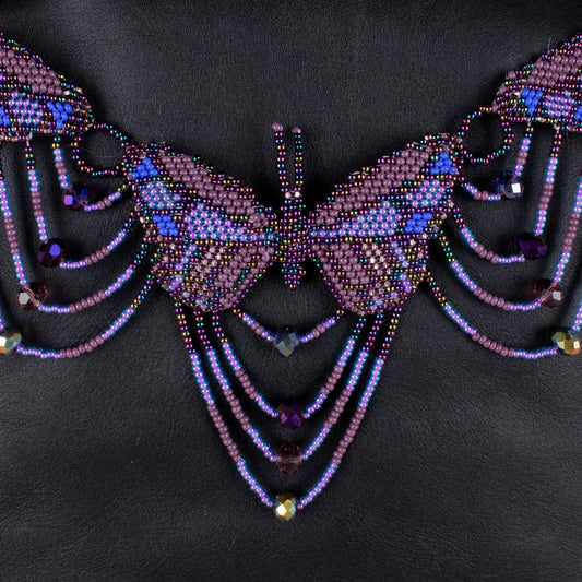 BEADED BUTTERFLY BAG NECKLACE - NO. 18268