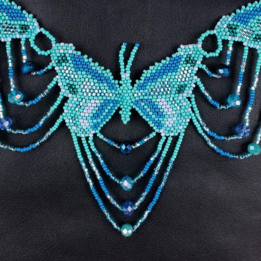 BEADED BUTTERFLY BAG NECKLACE - NO. 18269